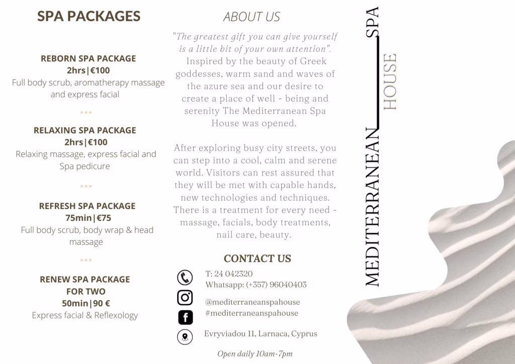 Spa packages price list