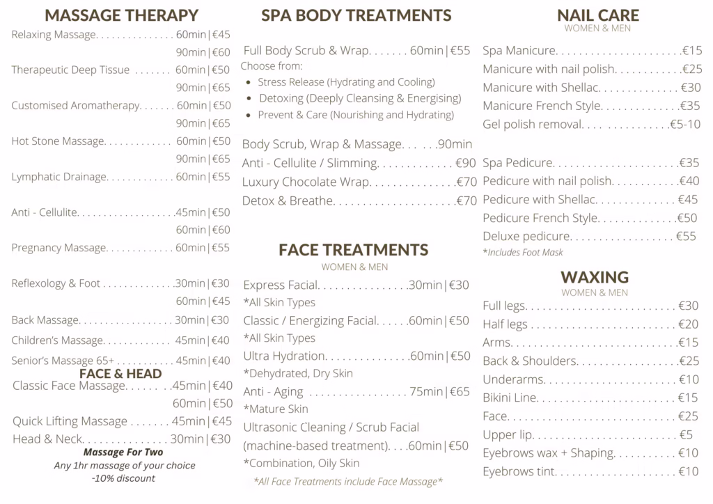 Price list